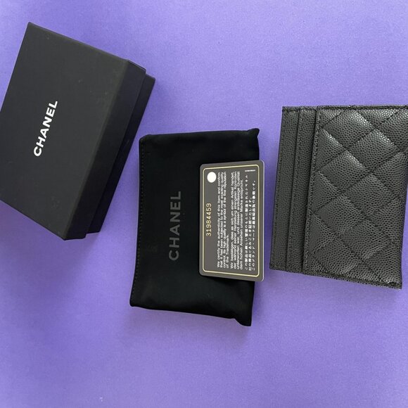 CHANEL Boy Flat Card Holder in Black Caviar AGHW Coin Case - Picture 3 of 9